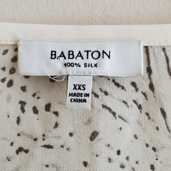 Babaton 100% Silk blouse, short sleeve, XXS size, front lined - Picture 4 of 5
